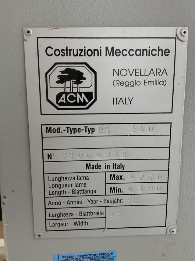 Scie a Ruban ACM, BS-540 – Image 3