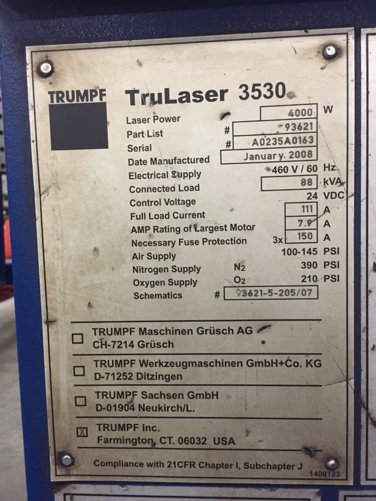 Machine de découpe laser Trumpf 3530 – Image 6
