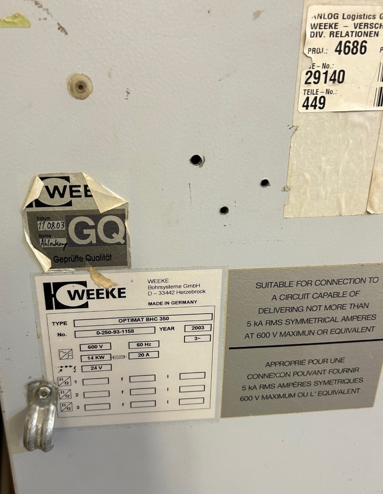 Cnc Weeke Optimat BHC 350 – Image 7