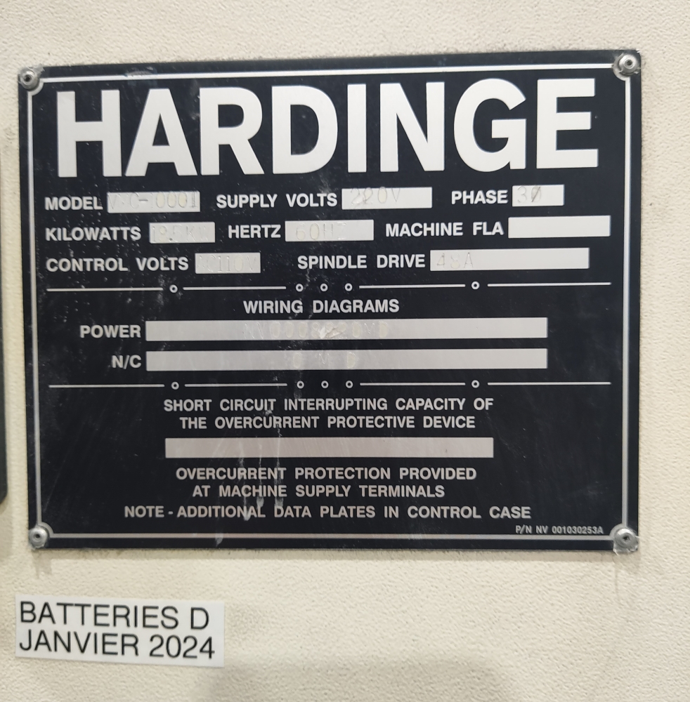 Centre d'usinage verticale Cnc Hardinge VMC-1000 – Image 5
