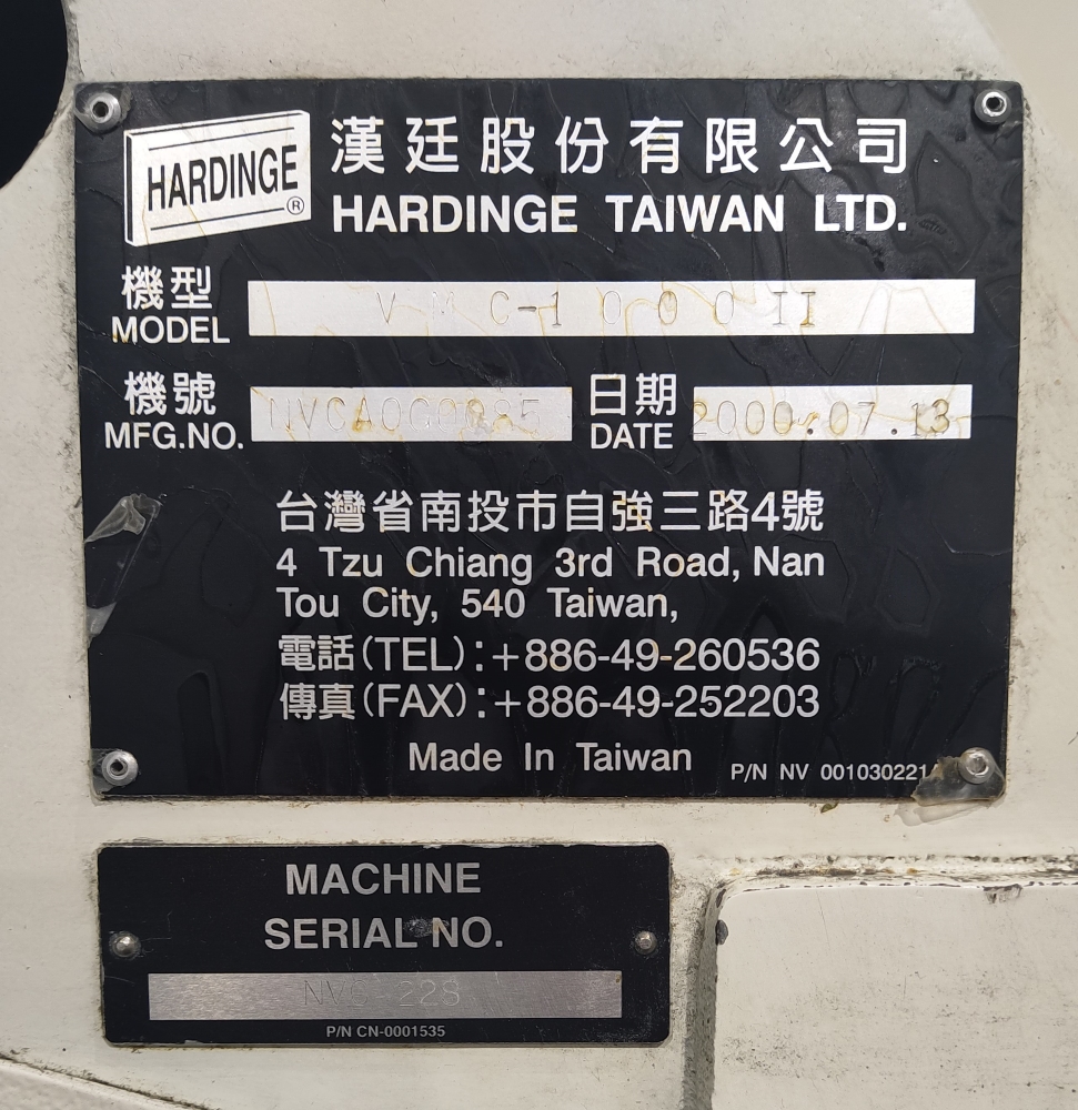 Centre d'usinage verticale Cnc Hardinge VMC-1000 – Image 6