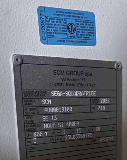 Scie à panneaux SCM NOVA Si400 EP 2021 CNC – Image 2