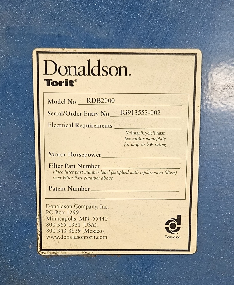 Dépoussiéreur a cartouches Downdraft Bench Donaldson Torit – Image 6