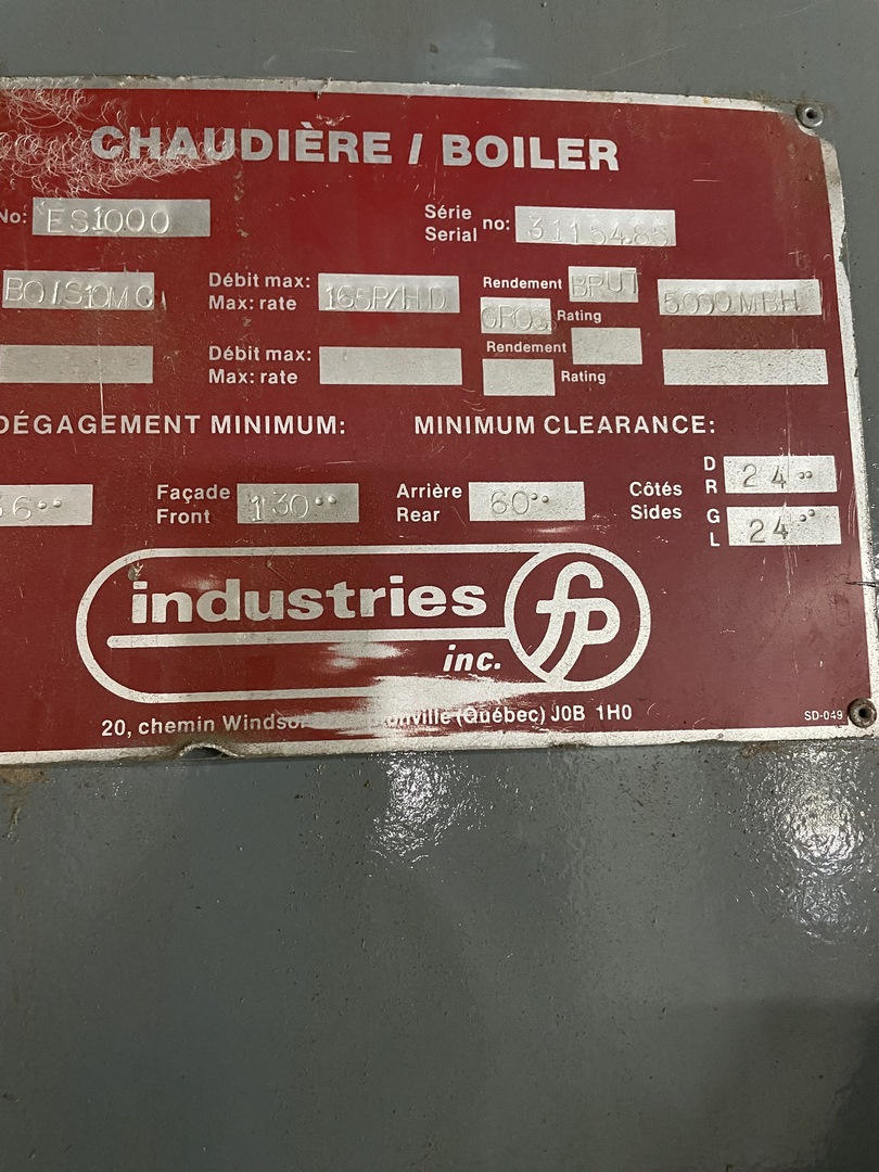 Chaudière à vapeur au résidus de bois Industrie FP ES1000 – Image 3