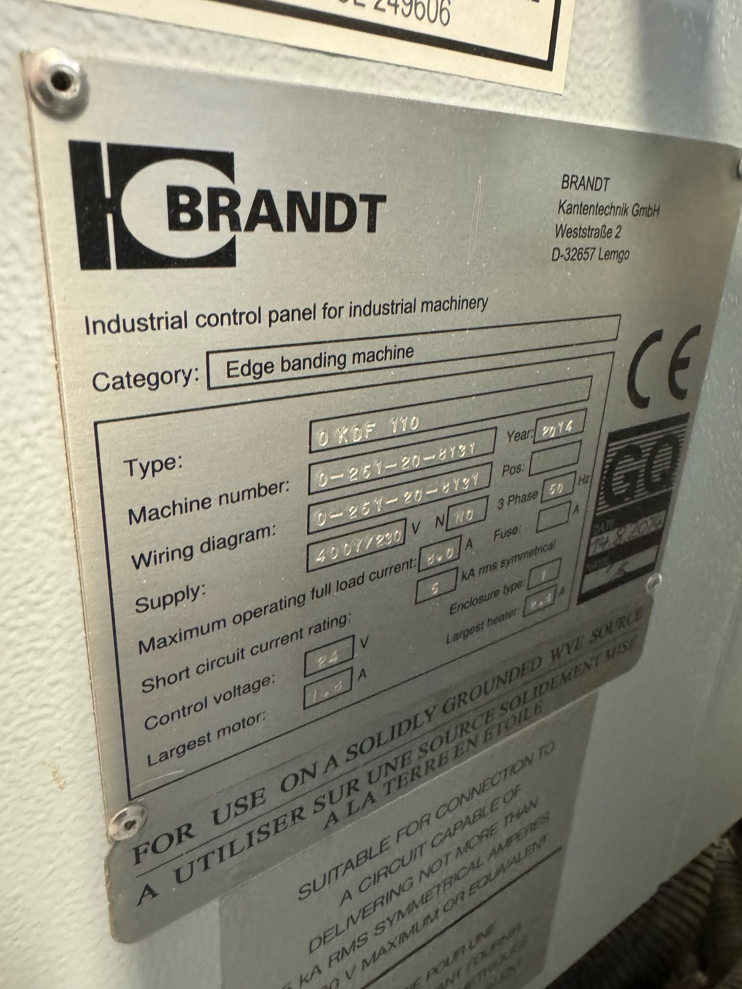 Plaqueuse de chants Brandt Ambition 1100 2014 – Image 5